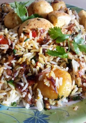 A picture of Egg Biryani.