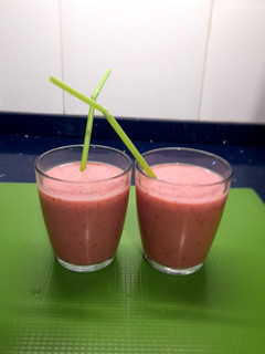 Una foto de Batido de fresa (Desayuno saludable)
