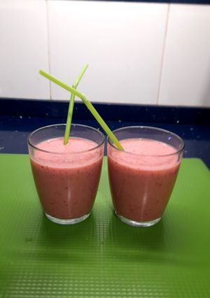 Una foto de Batido de fresa (Desayuno saludable)