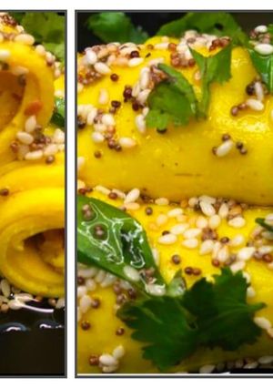 A picture of खांडवी Khandvi.