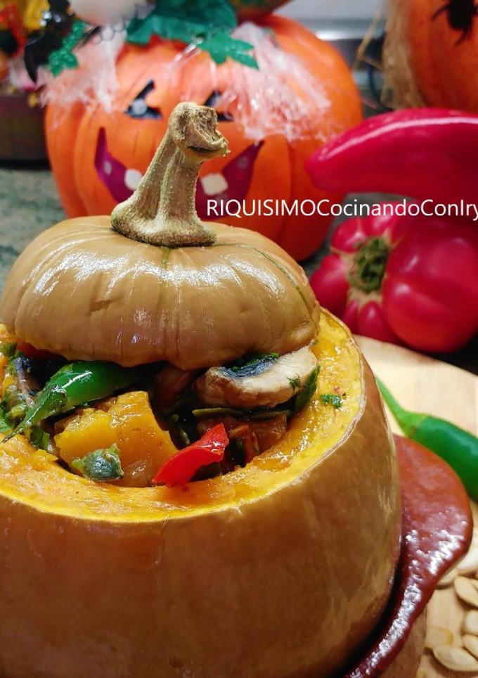 Una foto de Calabaza rellena