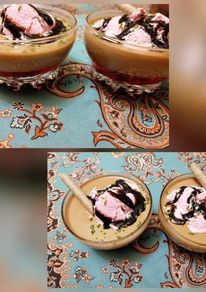عکسی از دستور دسر نسکافه با ژله و بستنی