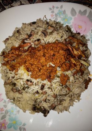 عکسی از دستور شوید پلو با لوبیا چشم بلبلی 😋👌