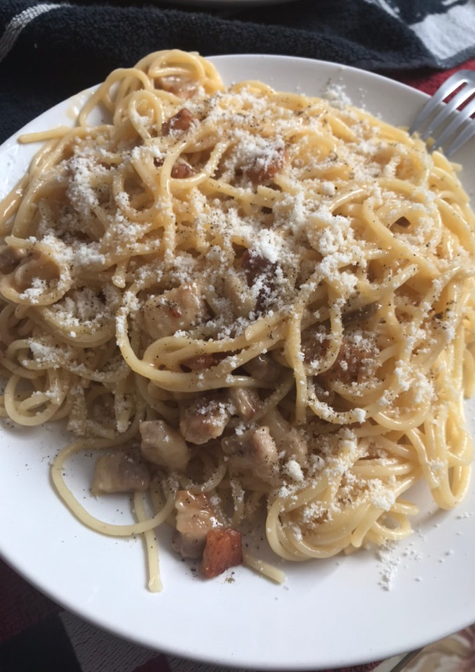 Una foto de Spaghetti carbonara