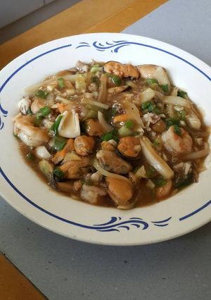 Foto resep Seafood (cumi, udang, kerang) Saus Tiram