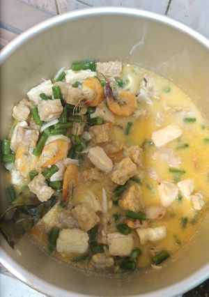 Foto resep Tumis Udang, Kacang Panjang & Tempe Tahu, Kuah Santan (non msg)