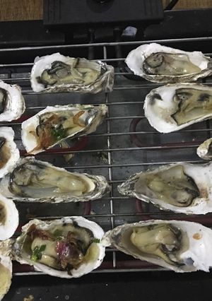 Hình của món Hàu nướng mỡ hành.