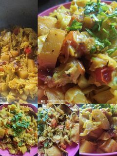आलू पत्ता गोभी की सूखी सब्जी (aloo patta gobi ki sukhi sabzi recipe in Hindi) रेसिपी मुख्य फोटो