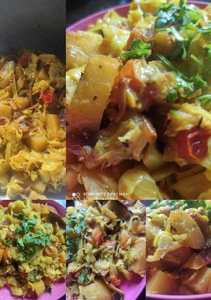 आलू पत्ता गोभी की सूखी सब्जी (aloo patta gobi ki sukhi sabzi recipe in Hindi) रेसिपी मुख्य फोटो