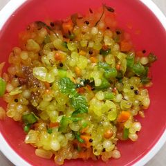 A picture of Javvarisi Upma/Sago Upma.