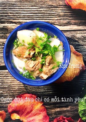 Hình của món Canh Khoai Sọ Nấu Sườn Heo.