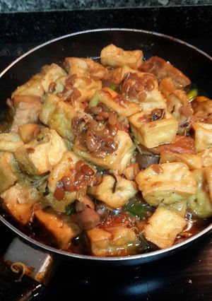 Hình của món Đậu hũ kho tương hột.