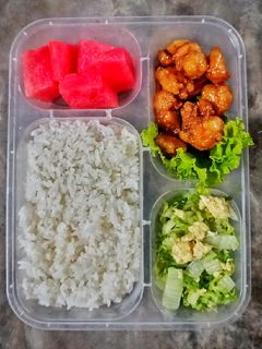 Foto resep Bento Box Chicken Popcorn Saus Madu