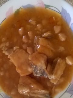 Una foto de Bacalao con garbanzos