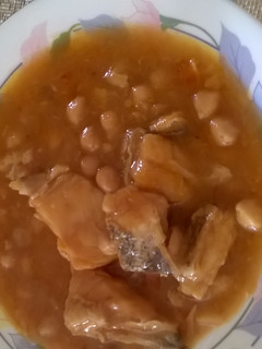Una foto de Bacalao con garbanzos