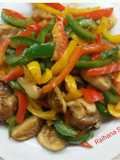 Tumis paprika dan jamur shitake kering