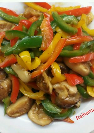 Foto resep Tumis paprika dan jamur shitake kering