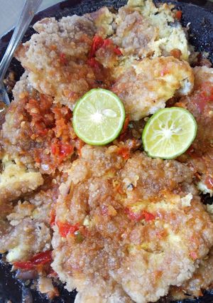 Foto resep Telur geprek viral