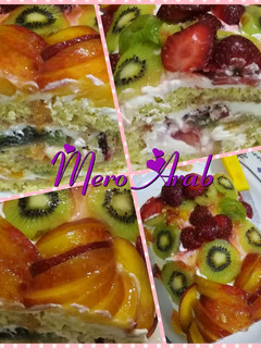 صورة لوصفة رول كيك الفواكه الربيعي 🍓🥝🍰🌹