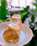 Bánh trà xanh cuộn kiwi - mini roll green tea cake with kiwies 🥝🥝🥝