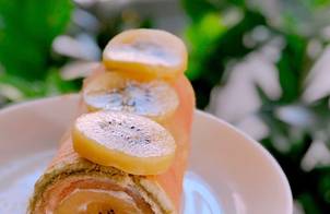 Bánh trà xanh cuộn kiwi - mini roll green tea cake with kiwies ???