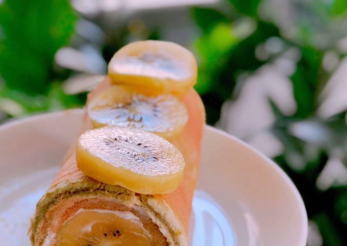 Cách Làm Món Bánh Trà Xanh Cuộn Kiwi - Mini Roll Green Tea Cake With Kiwies  🥝🥝🥝 Của Npnq - Cookpad