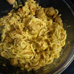 A picture of Soya chunks maggi noodles.