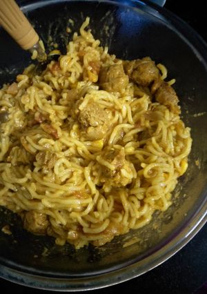 A picture of Soya chunks maggi noodles.