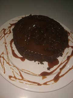A picture of Chocolate cake with caramel.