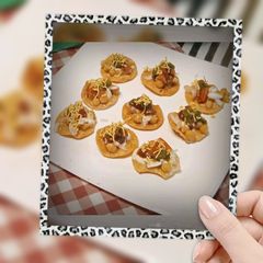 A picture of Bite Size Papri Chaat.