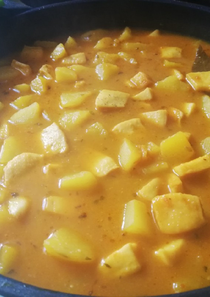Una foto de Papas con pota y calabaza 🦑