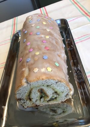 Une photo de Gâteau roulé aux kiwis et farine de blé noir