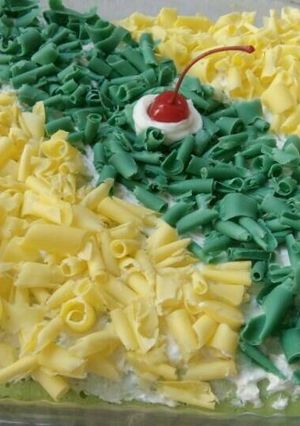 Foto resep Brownies kukus pandan dwi warna