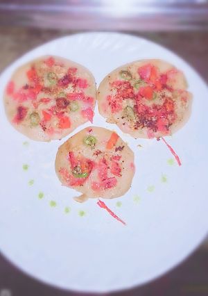 A picture of Semolina with vegeies pancakes.