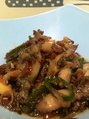 Cara Mudah Menyiapkan Resep  Cumi asin manis yang Lezat, Lezat