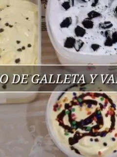 Una foto de Helado de vainilla y galleta fácil!!!