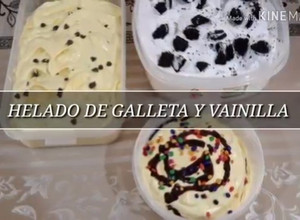 Una foto de Helado de vainilla y galleta fácil!!!