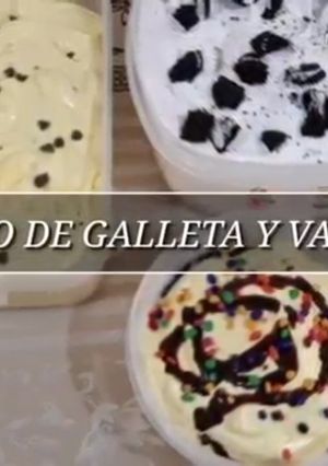 Una foto de Helado de vainilla y galleta fácil!!!