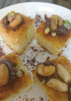 صورة لوصفة بسبوسة بالقشطة