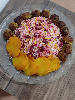 عکسی از دستور آلبالو پلو با کوفته قلقلی 😋🍒
