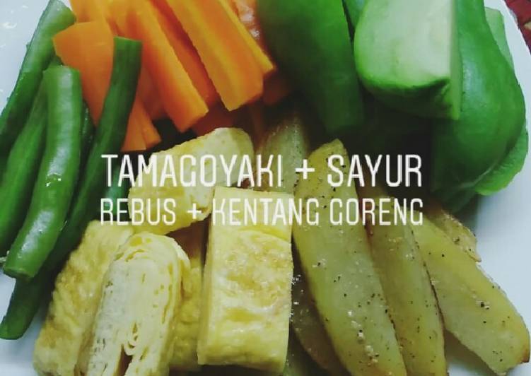 Tamagoyaki, Sayur Rebus, Kentang Goreng