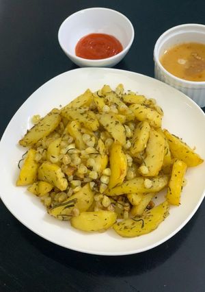 Hình của món Khoai tây kèm bắp nướng 🌽 🥔.