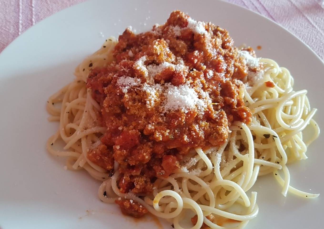 Espaguetti con salsa boloñesa a mi manera