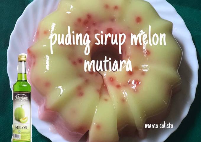 Puding sirup melon mutiara