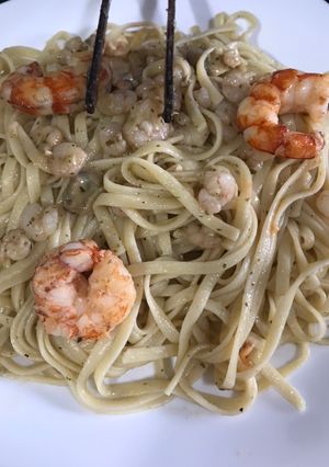 Una foto de Spaghetti ai frutti di mare