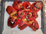 Pimientos rellenos al horno con arroz