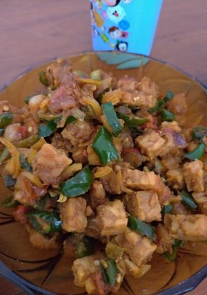 Foto resep Tempe orek basah hot hot pedas