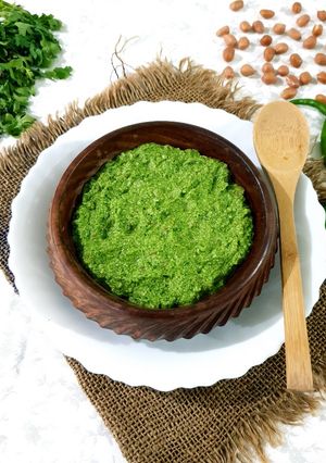 A picture of Falahari green Chutney.