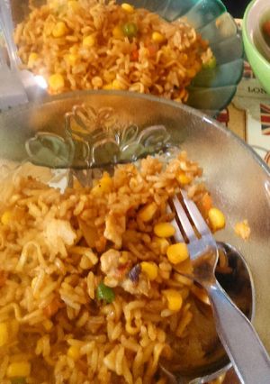 Foto resep Nasi + mie goreng komplit