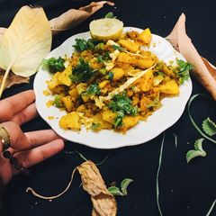 A picture of Leftover vegetable Chapati Poha.